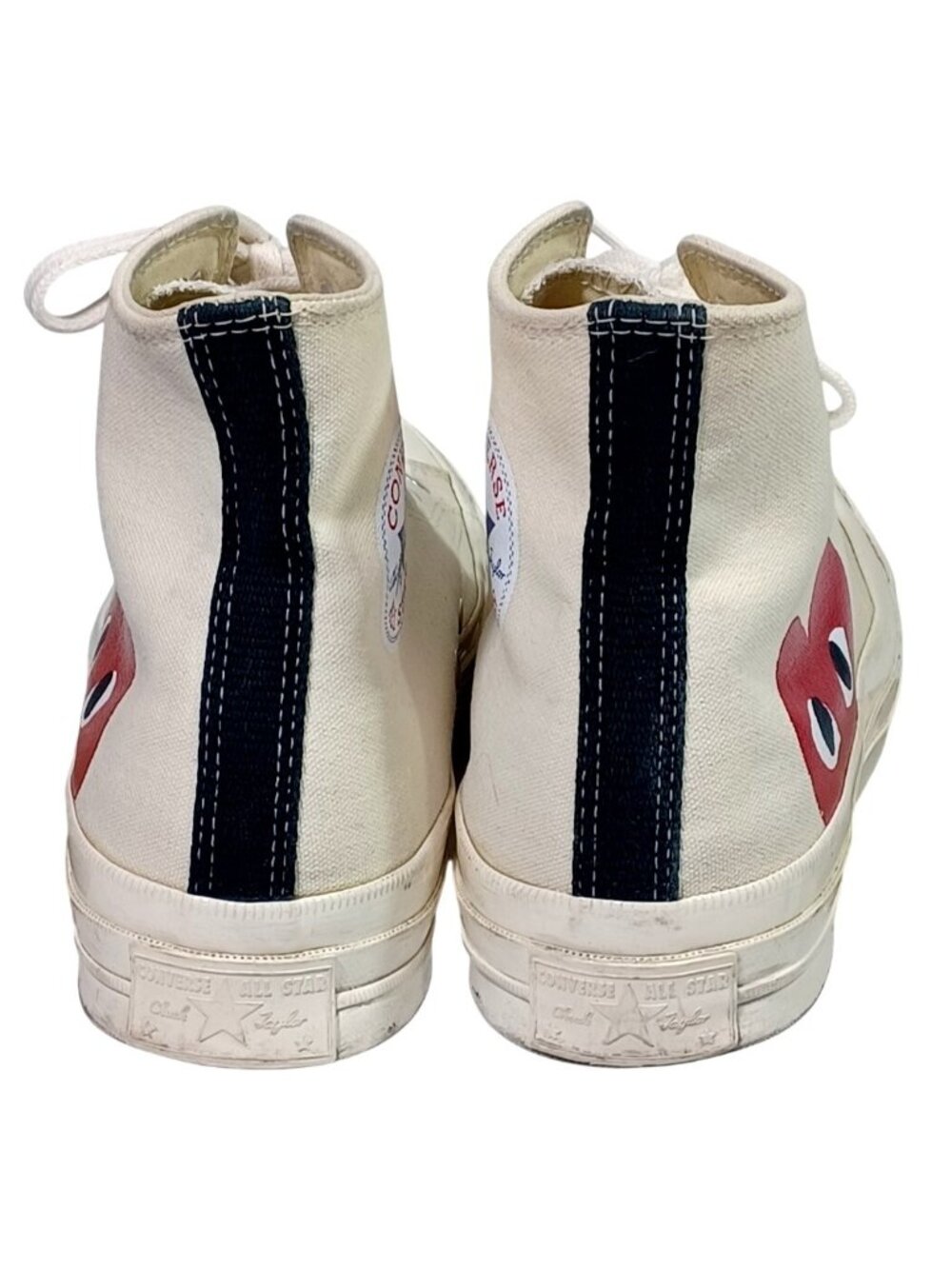 CDG CONVERSE X COMME DES GARCONS PLAY Heart Hi Sneaker 150205C - White 9 US Men - Picture 7 of 9